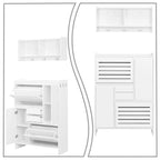 2-Peice Storage Set with Shoe Storage Cabinet and Wall-Mounted Storage Cabinet