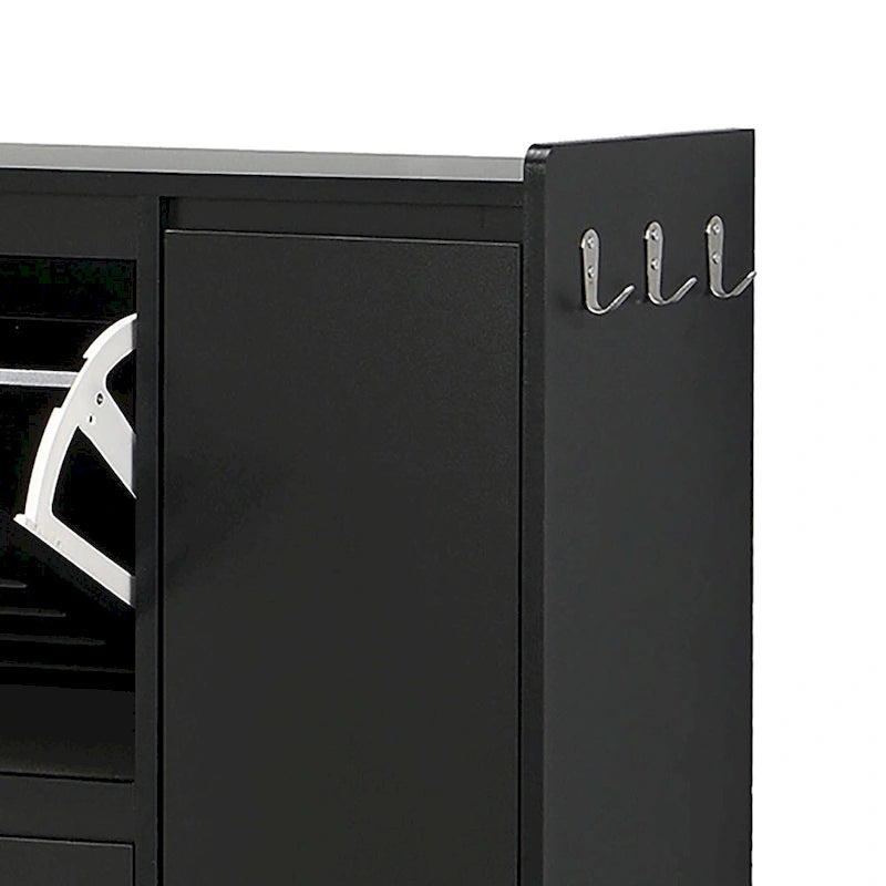 2-Peice Storage Set with Shoe Storage Cabinet and Wall-Mounted Storage Cabinet