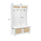 Classic Farmhouse Style Wooden Storage Dresser with Woven Rattan Decorative Cabinet Doors