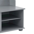 Classic Farmhouse Style Wooden Storage Dresser with Woven Rattan Decorative Cabinet Doors