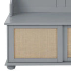 Classic Farmhouse Style Wooden Storage Dresser with Woven Rattan Decorative Cabinet Doors