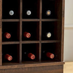Farmhouse Coffee Bar Cabinet with Wine Rack Barn Door