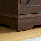 Farmhouse Coffee Bar Cabinet with Wine Rack Barn Door