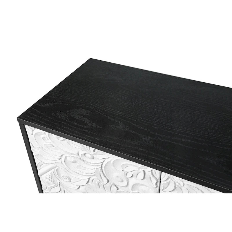 Carved Symmetrical Design Door Sideboards