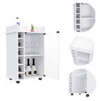 24 White Bar Cabinet With Multiple Shelves - 24.00