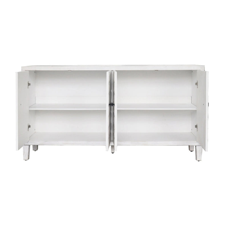 Accent Cabinet 4 Door Wooden Cabinet Sideboard Buffet Server Cabinet - N/A