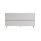 Modern Gray Lacquered 4 Door Wooden Cabinet Sideboard Buffet Server Cabinet - N/A