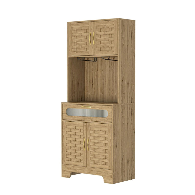 67 Tall Pantry Buffet Cabinet Freestanding Hutch Cupboard for Home, Kitchen,Tall Freestanding Liquor Cabinet Bar