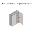 27 x 42 Wall Cabinet-Double Door-Grey - 27 x 42 x 12