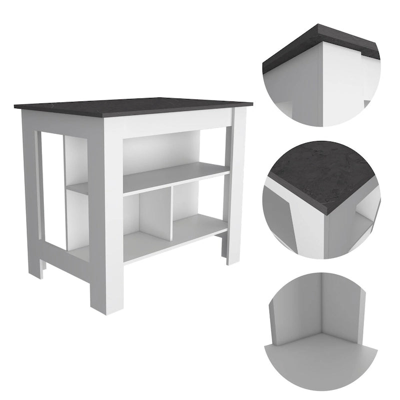 FM Furniture Nashville 2 Piece Kitchen Set, Brooklyn Kitchen Island and Sheffield Pantry Cabinet