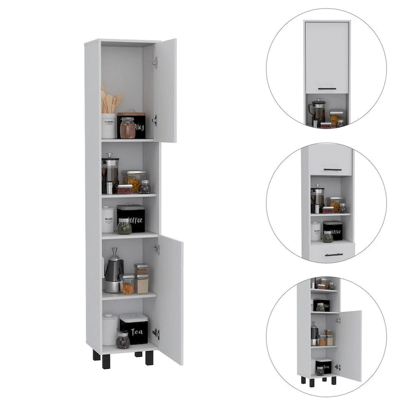 FM Furniture Nashville 2 Piece Kitchen Set, Brooklyn Kitchen Island and Sheffield Pantry Cabinet