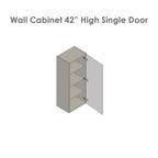 12 x 42 Wall Cabinet-Single Door-Grey - 12 x 42 x 12