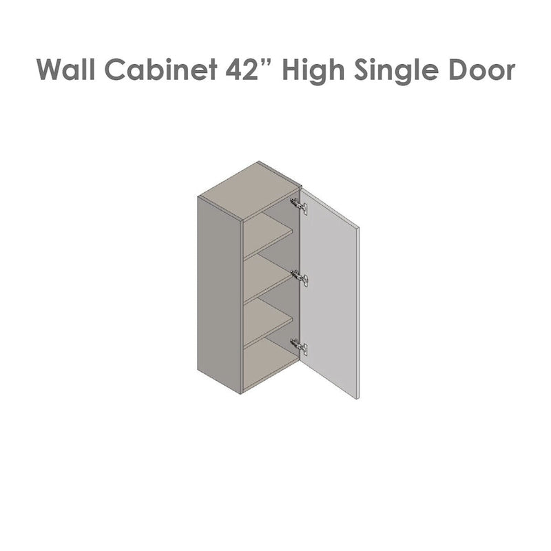 12 x 42 Wall Cabinet-Single Door-Grey - 12 x 42 x 12