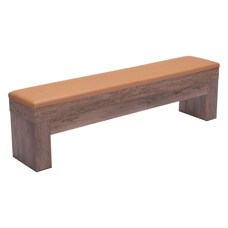 Set of 2 Lac Vieux Storage Bench Brown - N/A