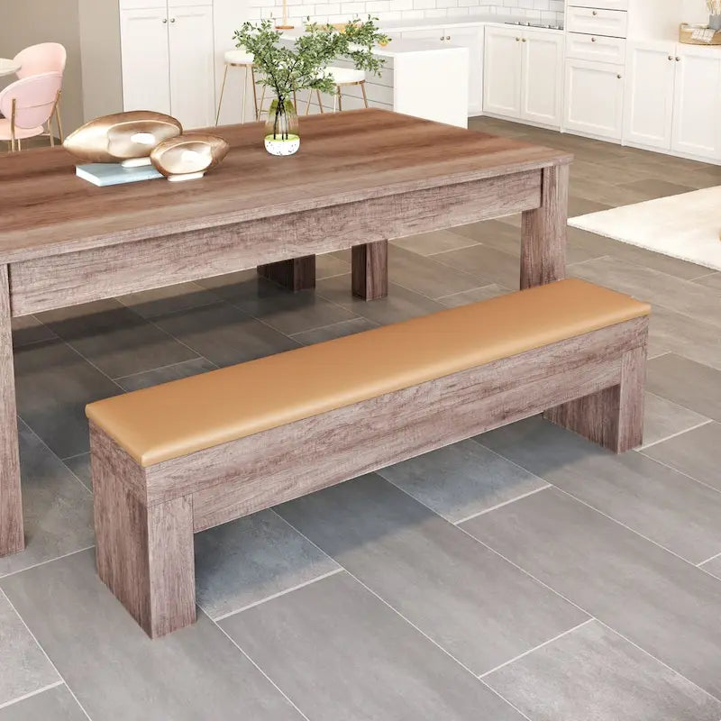 Set of 2 Lac Vieux Storage Bench Brown - N/A