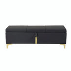 Elegant Upholstered Storage Ottoman with Metal Legs