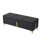 Elegant Upholstered Storage Ottoman with Metal Legs