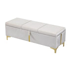 Elegant Upholstered Storage Ottoman with Metal Legs