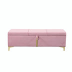 Elegant Upholstered Storage Ottoman with Metal Legs