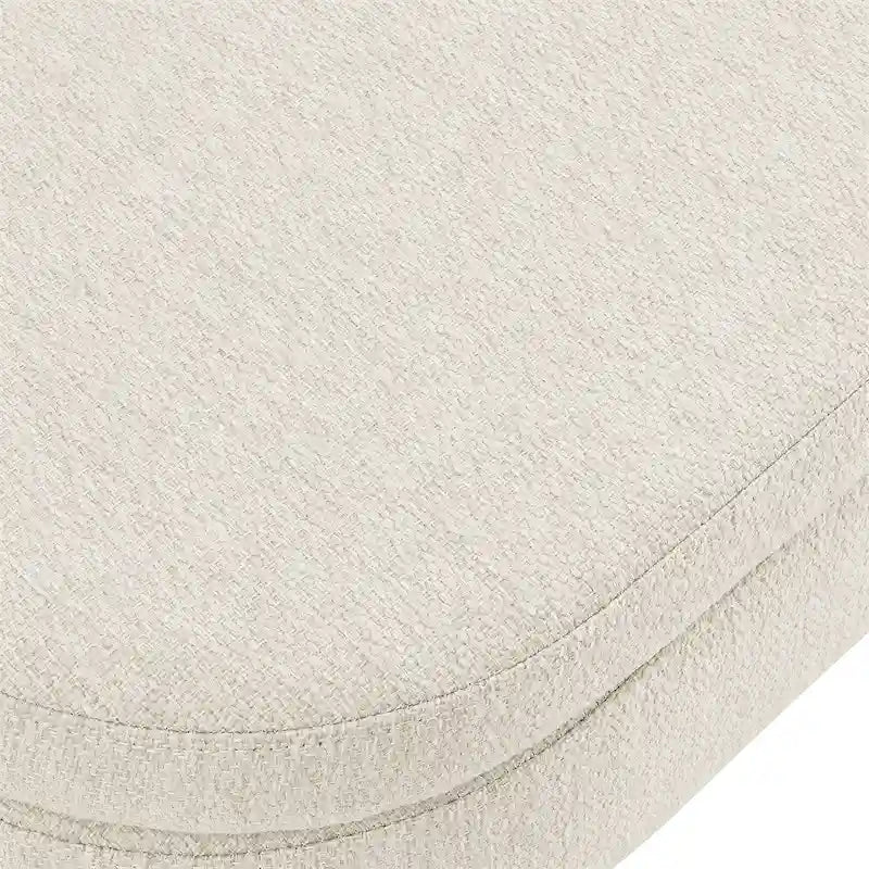Bed Stool Oval Storage Bench, Rubber Wood Legs - Beige