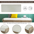 Rustic Storage Shoes Bench with 3 Drawers and 3 Rattan Baskets