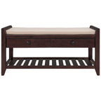 Multipurpose Storage Shoe Bench with Cushioned Seat and Drawers