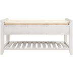 Multipurpose Storage Shoe Bench with Cushioned Seat and Drawers