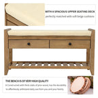 Multipurpose Storage Shoe Bench with Cushioned Seat and Drawers