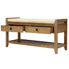 Multipurpose Storage Shoe Bench with Cushioned Seat and Drawers