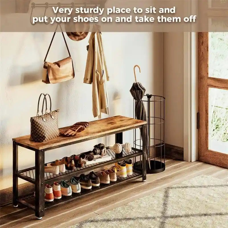 3-Tier Shoe Rack - 39.4D x 13.8W x 16.5H