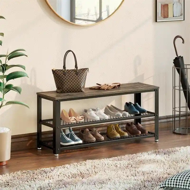 3-Tier Shoe Rack - 39.4D x 13.8W x 16.5H