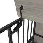 Dog crate furniture with Rremovable Ttray, Double-Door House, lift Panel, 360 Degree Rotation 3 Height Adjustable Feeding Bowls