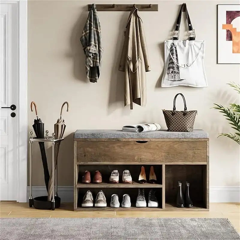 Storage Bench Storage Cabinet - 11.8D x 39.3W x 22.4H