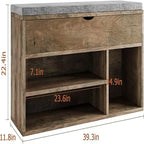 Storage Bench Storage Cabinet - 11.8D x 39.3W x 22.4H