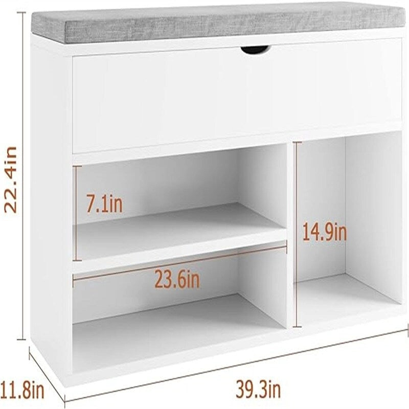 Storage Bench Storage Cabinet - 11.8D x 39.3W x 22.4H