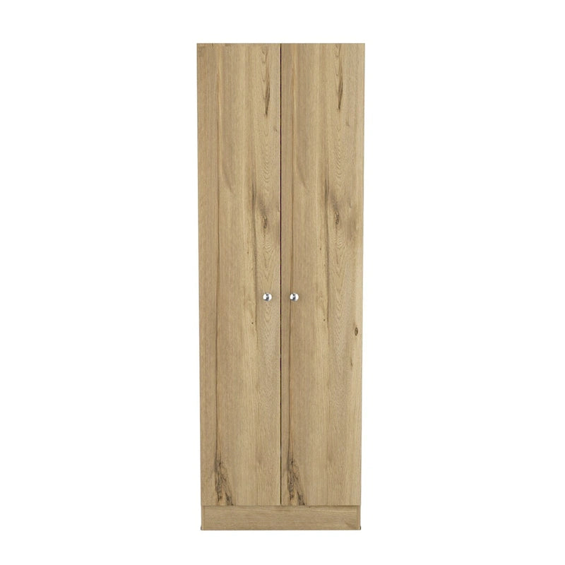 Multistorage Cabinet, Double Door, Five Shelves -Light Oak / Black