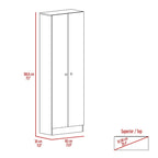Multistorage Cabinet, Double Door, Five Shelves -Light Oak / Black