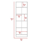 Multistorage Cabinet, Double Door, Five Shelves -Light Oak / Black