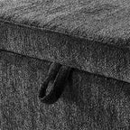 Oval Ottoman Storage Chenille Fabric Bench with Large Storage Space