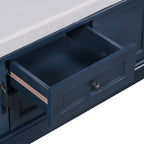 Shoe Bench Storage Bench with 2 Drawers,2 Cabinets,Removable Cushion