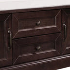 Shoe Bench Storage Bench with 2 Drawers,2 Cabinets,Removable Cushion