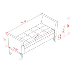 51.5 Bed Bench with Storage Velvet Space-Saving Sofas for Living Room, Apartment and Office