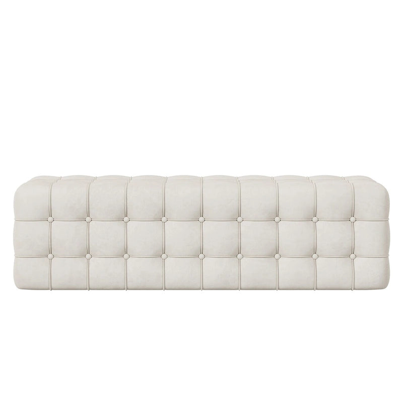 All Covered Velvet Upholstered Ottoman