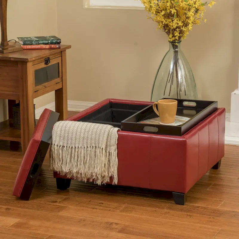 Modern Upholsteredoe Storage Bench Ottoman