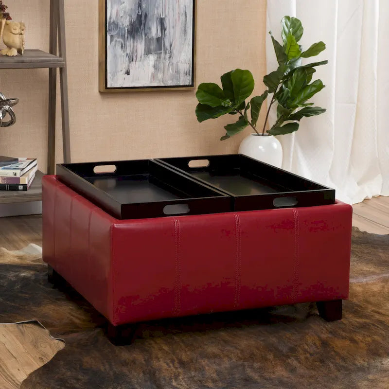 Modern Upholsteredoe Storage Bench Ottoman