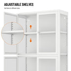 Four Door Storage Cabinet with Adjustable Shelves and Feet Cold-Rolled Steel Sideboard Furniture for Living Room Kitchen