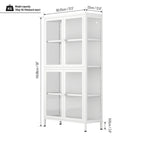 Four Door Storage Cabinet with Adjustable Shelves and Feet Cold-Rolled Steel Sideboard Furniture for Living Room Kitchen