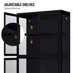 Four Door Storage Cabinet with Adjustable Shelves and Feet Cold-Rolled Steel Sideboard Furniture for Living Room Kitchen