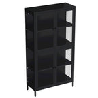 Four Door Storage Cabinet with Adjustable Shelves and Feet Cold-Rolled Steel Sideboard Furniture for Living Room Kitchen