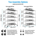 5 Tier 7500lbs Heavy Duty Adjustable Storage Rack Metal Shelf